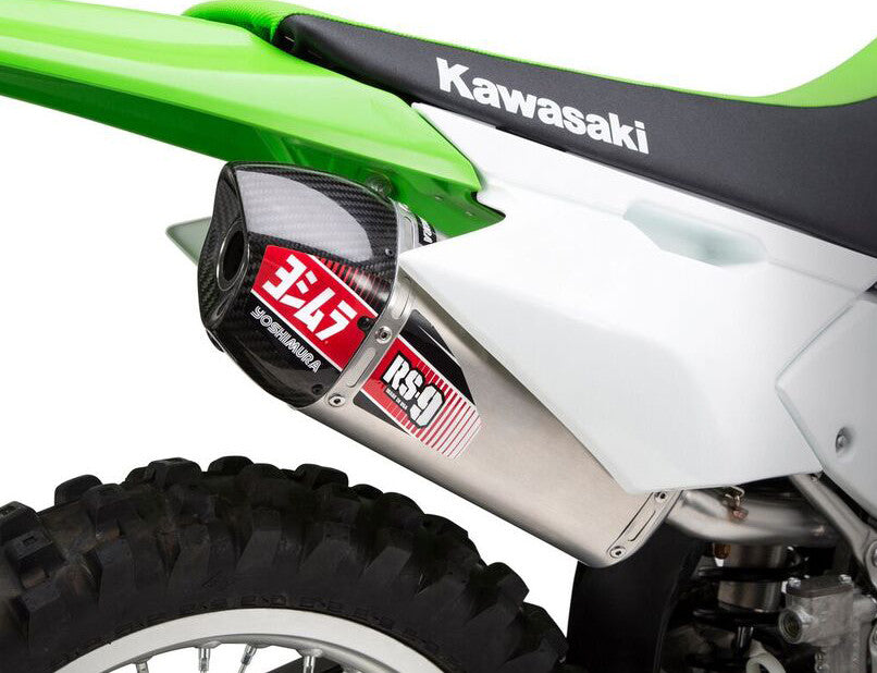 Yoshimura RS-9 Works Finish Complete Exhaust with Stainless Header (Enduro/Stainless/Aluminum/Carbon Fiber) for 11-21 Kawasaki KLX140L