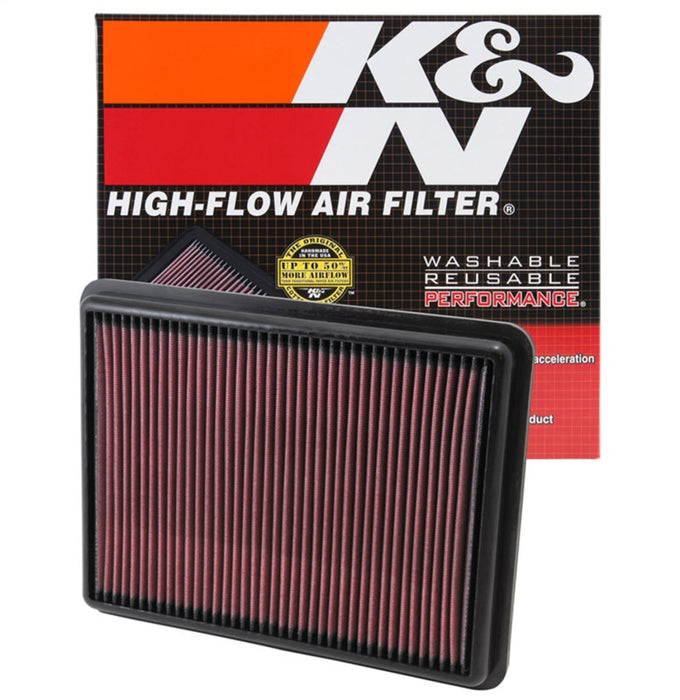 K&N 33-2493 Air Panel Filter for HYUNDAI SANTA FE L4-2.0L F/I, 2013-2016