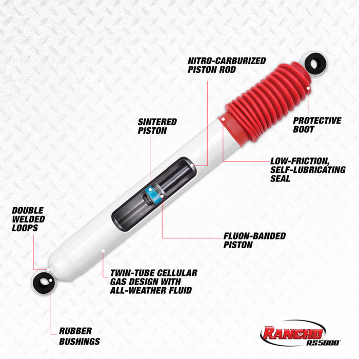 Rancho RS5000 RS5419 Steering Damper Fits select: 2014-2023 RAM 2500, 2013-2023 RAM 3500