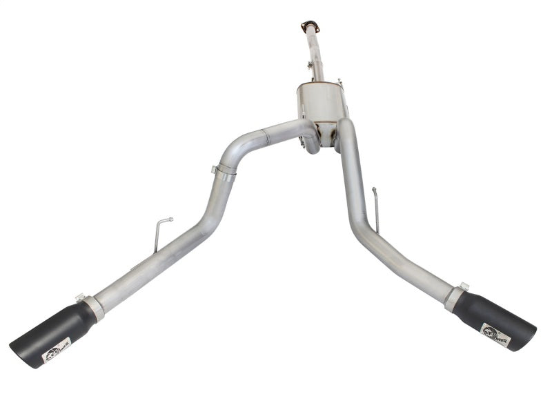 aFe MACHForce XP Exhaust 3in SS Dual Side Exit CB w/ Black Tips 15 Ford F150 Ecoboost V6-2.7L/3.5L 49-43070-B