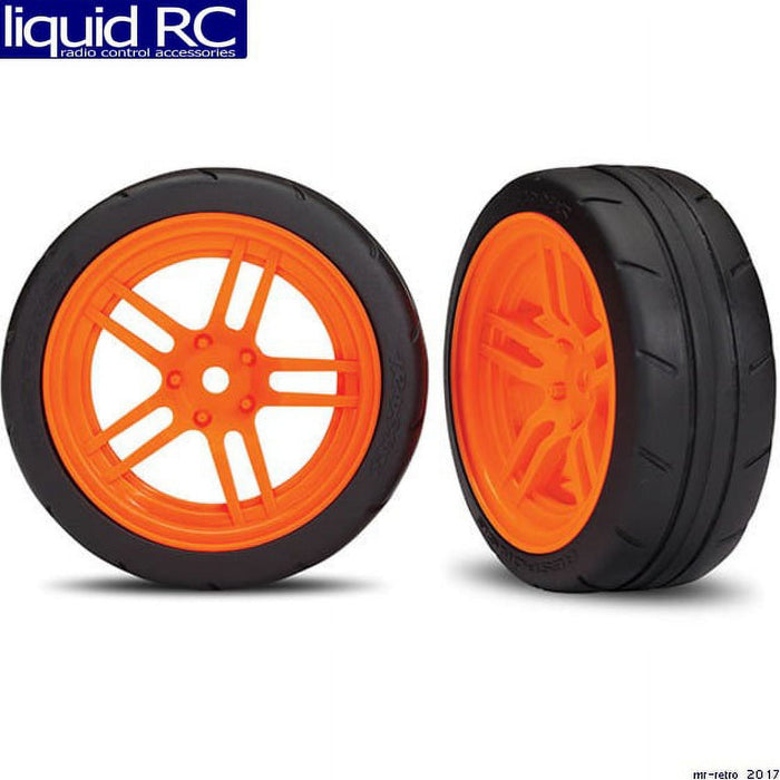 Traxxas 8373A 26mm Tires and Wheels Glued to Orange Wheels 12mm Hex Drive