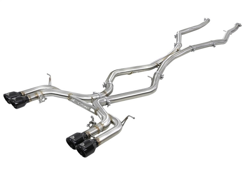 aFe MACH Force-Xp 3.5in. 304 SS C/B Exhaust w/o Muffler 15-18 BMW X5 M V8-4.4L (tt) Black Tip 49-36342-B