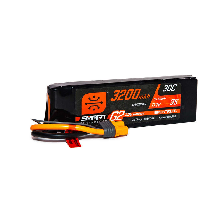 Spektrum SMART 3200mAh 3S 11.1V Smart G2 LiPo 30C IC3 SPMX323S30 Airplane Batteries