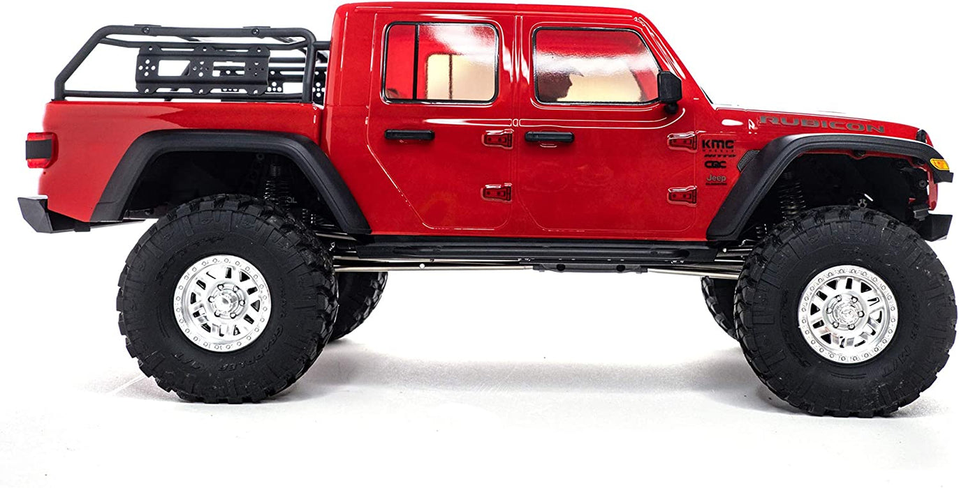 Axial Rc Truck 1/10 Scx10 Iii compatible with Jeep Jt Gladiator Rock Crawler With Portals Rtr (Batteries And Charger Not Included), Red, Axi03006T2 AXI03006T2