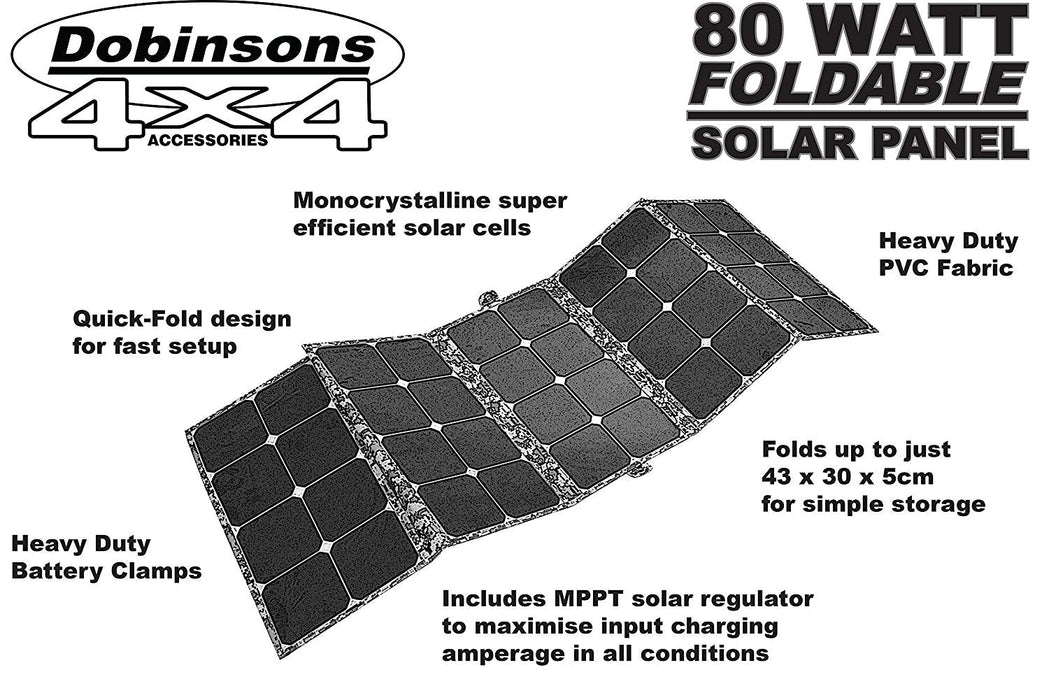 Dobinsons 4X4 130 Watt Folding Solar Panel Kit With Mppt Charging Module EA80-3843K