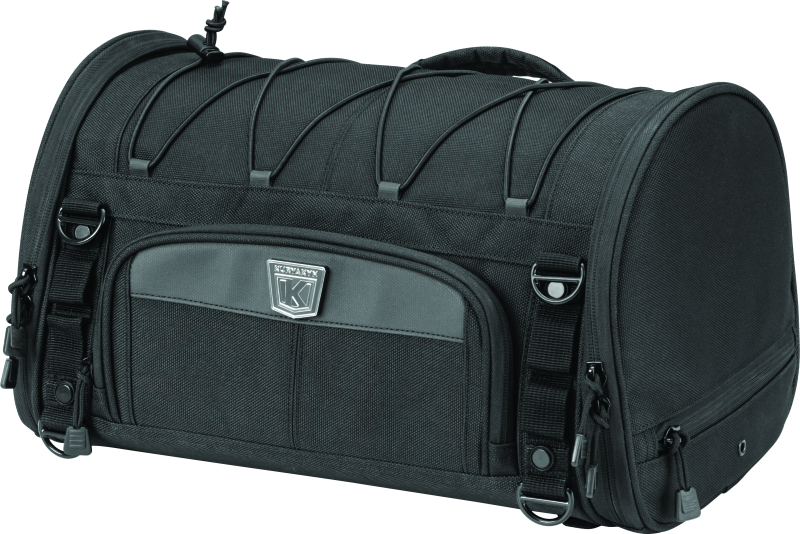 Kuryakyn 5213 Momentum Rambler Motorcycle Travel Luggage: Weather Resistant Roll Bag with Sissy Bar Straps, Black