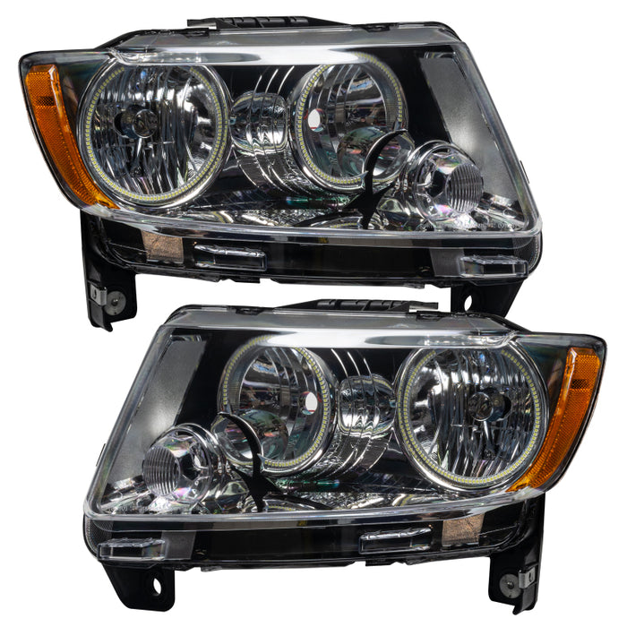 Oracle 11-13 compatible with Jeep Grand Cherokee Pre-Assembled Halo Headlights (Non HID) Chrome UV/Purple 7070-007