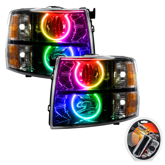 Oracle 07-13 Chevrolet Silverado SMD HL Black Round Style ColorSHIFT SEE WARRANTY 7105-330