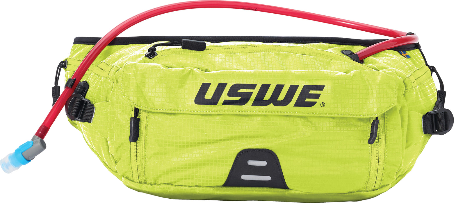 USWE Zulo Hydration Hip Pack - with Organizer and Side Pockets, Bounce Free Hip Belt (6L, Yellow)