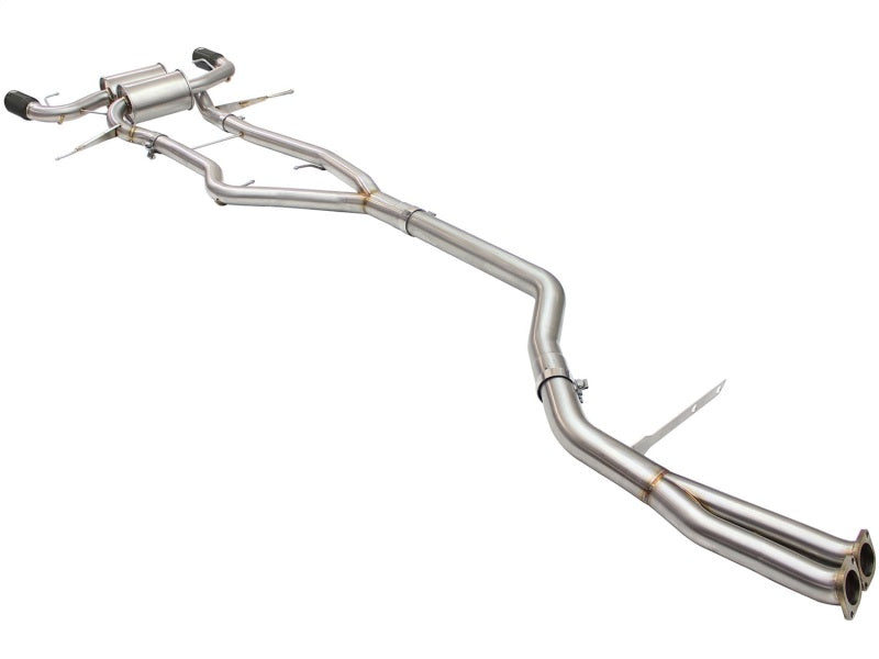 aFe MACHForce XP SS-304 Black Tip 3.0in-2.5in Dia Cat Back Exhaust 11-13 BMW 335i (E90/E92) 3.0L 49-36328-B