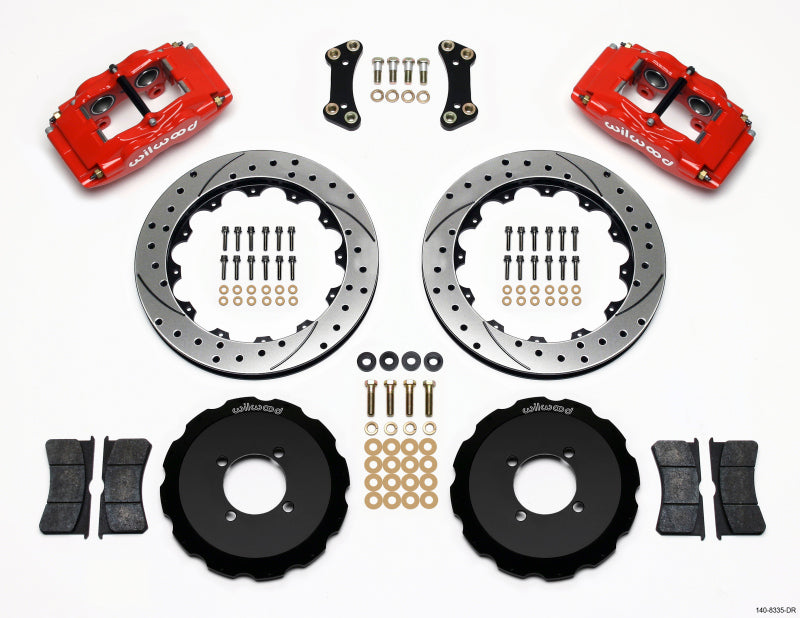 Wilwood FSLI4 Front Hat Kit 13.00in Drilled Red 2003-05 Scion xA xB 140-8335-DR
