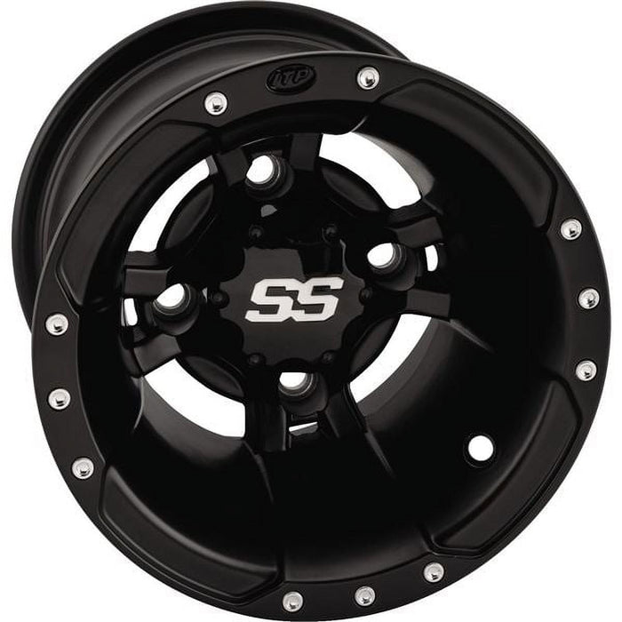 Matte Black 10x8, 4/115, 3+5 ITP SS112 Sport Aluminum Wheel - 1028337536B