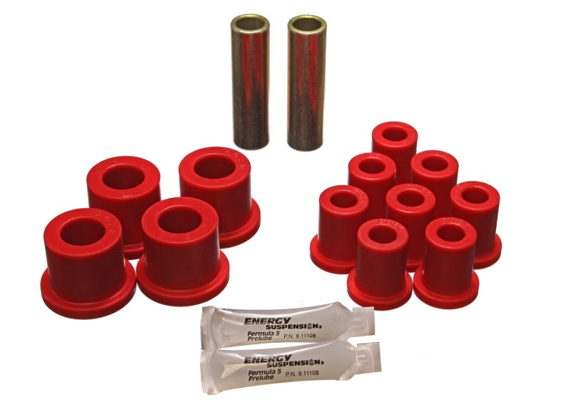 Energy Suspension 70-72 Compatible with Dodge Charger (w/ 1-1/2in Main Eye) Red Rear Leaf Spring Bushing Set 5.2104R