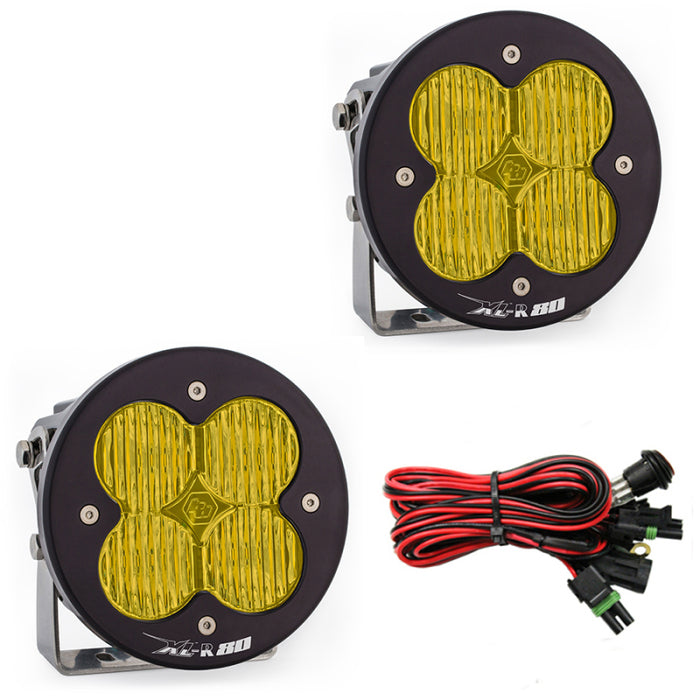 XL R 80 Series Wide Cornering Pattern LED Light Pods - Amber