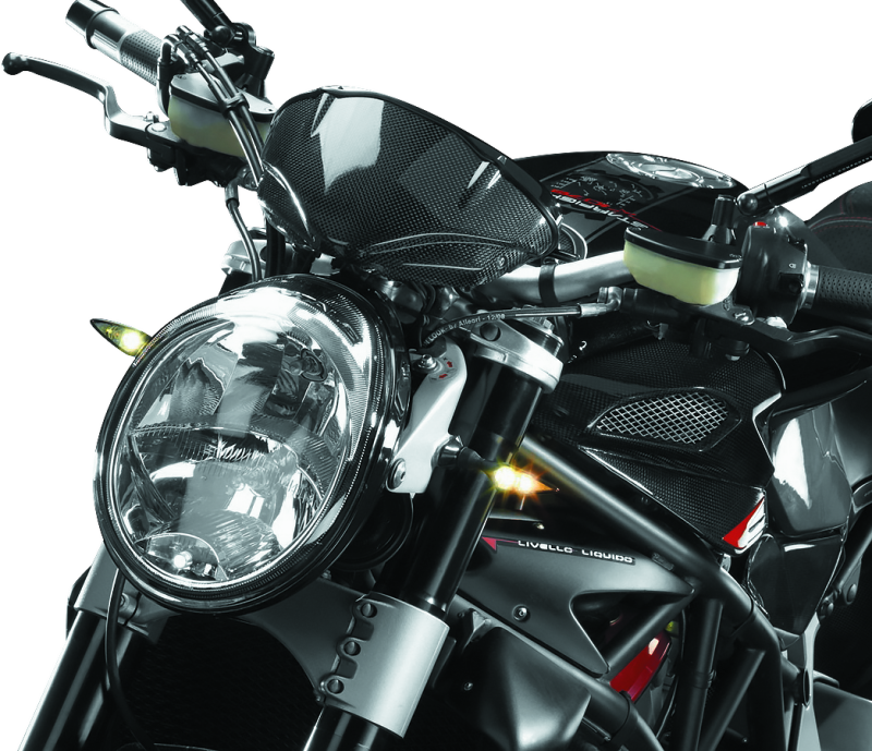 Kuryakyn 2541 Motorcycle Lighting Accessory: Kellermann Micro Rhombus PL, LED Running/Turn Signal/Blinker Light, White/Amber, Front Right, Satin Black, Pack of 1