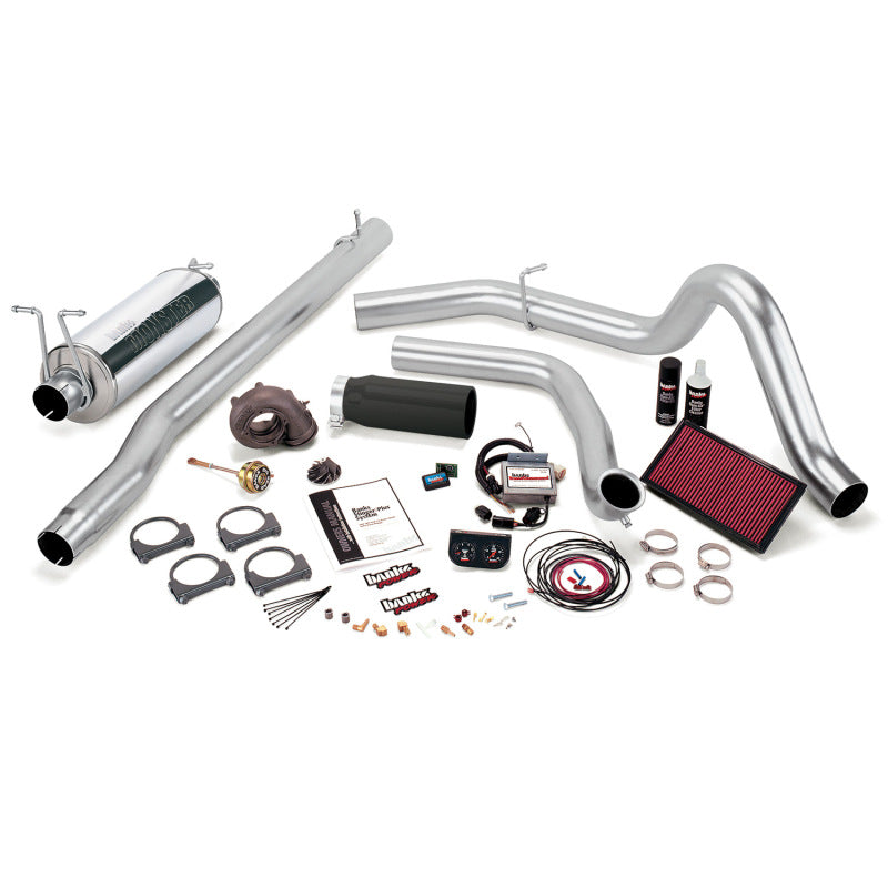 Banks Power 99 Ford 7.3L F250/350 Man Stinger-Plus System SS Single Exhaust w/ Black Tip 47523-B