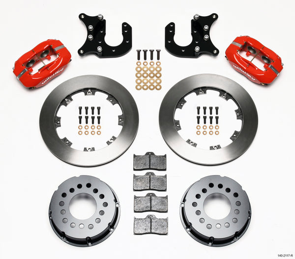 Wilwood Forged Dynalite P/S Rear Kit Red Mopar-Dana 2.36in Offset 140-2117-R