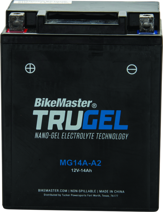 Bikemaster Mg14A-A2 Trugel Motorcycle Battery 134L X 88W X 176H Mm HTX14AH-GEL