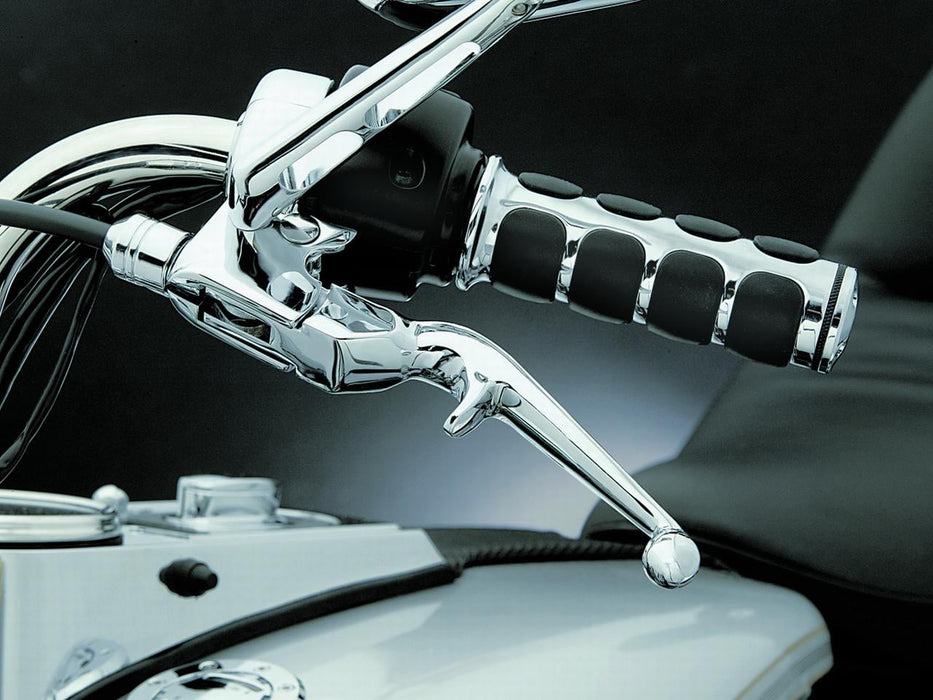 Kuryakyn 6205 Premium ISO Handlebar Grips for Dual Cable Throttle Control: 1982-2019 Harley-Davidson Motorcycles, Chrome, 1 Pair