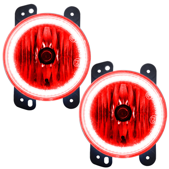 Oracle Lighting 07-09 compatible with Jeep Wrangler JK Pre-Assembled LED Halo Fog Lights -Red SEE WARRANTY 7080-003