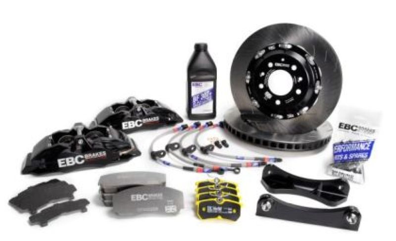 EBC Racing 92-00 Fits BMW M3 (E36) Black Apollo-4 Calipers 355mm Rotors Front Big Brake Kit BBK003BLK-2