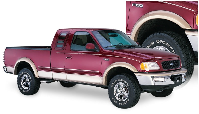 Bushwacker Black Extend-A-Fender Smooth Front Fender Flares For 97-03 F150 20033-11