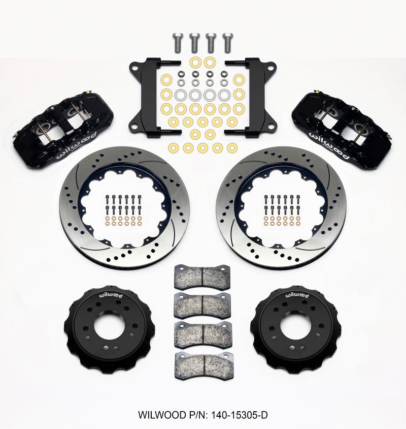 Wilwood AERO6 Front Hat Kit 14.00 Drilled 63-87 C10 w/ Wilwood Pro Spindles 140-15305-D