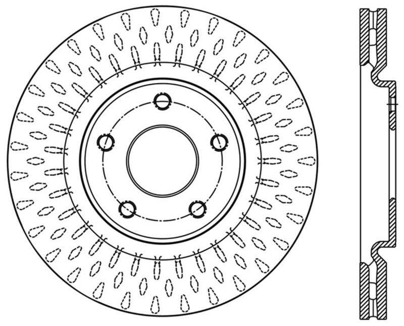 StopTech 12-20 Compatible with Dodge Grand Caravan Sport Drilled Right Front Rotor 128.67074R