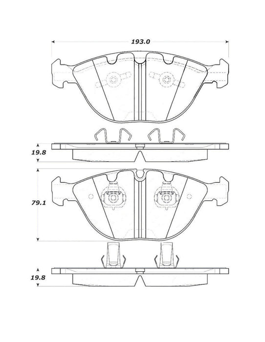 StopTech Street Touring 06-09 BMW M5 E60 / 07-09 M6 E63/E63 Front Brake Pads 308.1151