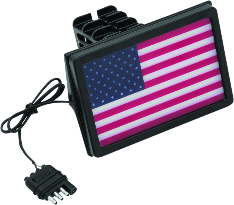 Kuryakyn Motorcycle Lighting Accessory: Freedom Flag Led Receiver Hitch Cover For 1-1/4" And 2" Hitches, Black 2893