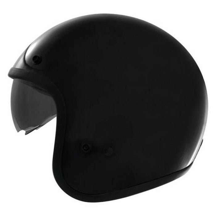 THH T-383 Open Face Motorcycle Helmet Gloss Black XXL