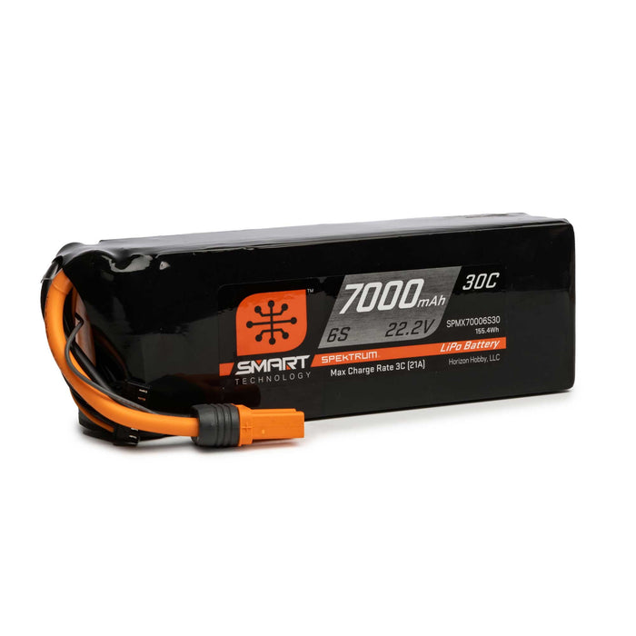 Spektrum SMART 7000mah 6S 22.2V Smart LiPo 30C IC5 SPMX70006S30 Airplane Batteries