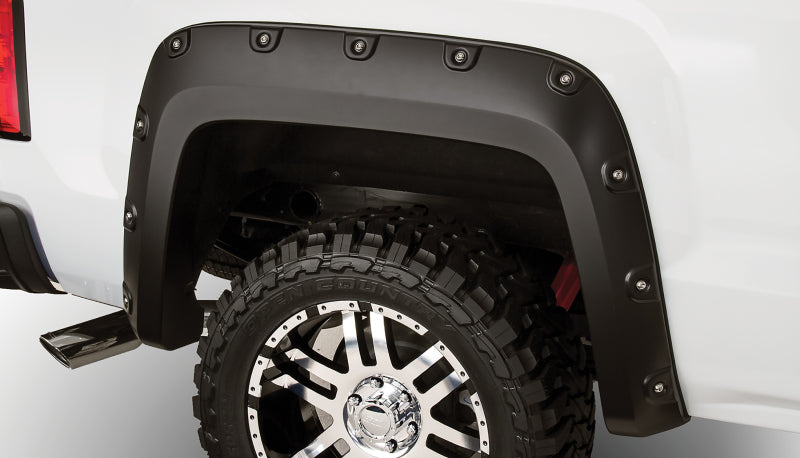 Bushwacker Boss Pocket/Rivet Style Rear Fender Flares 2-Piece Set, Black, Smooth Finish Fits 2007-2013 Gmc Sierra 1500 W/ 5.8' Bed 40086-02