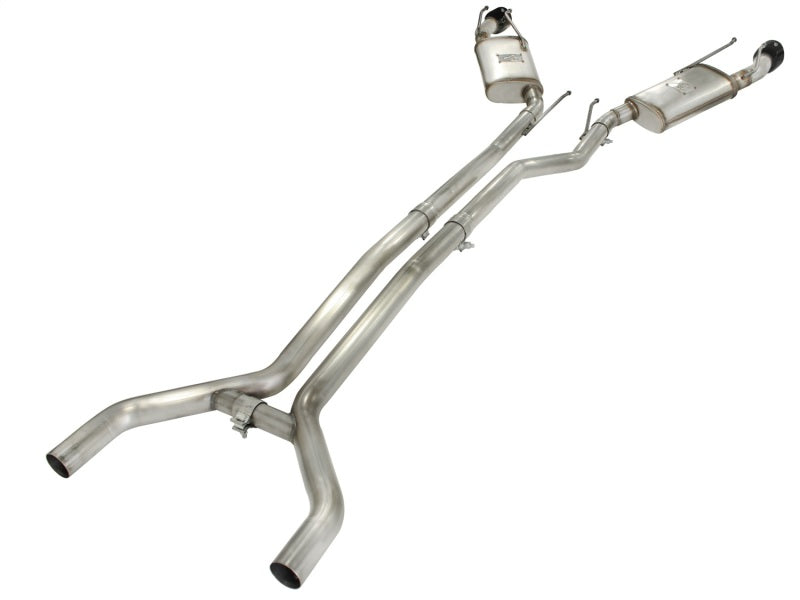 aFe MACHForce XP Exhaust 2.5in Stainless Steel CB/10-13 Chevy Camaro V6-3.6L (td) (gloss blk tip) 49-44042-B