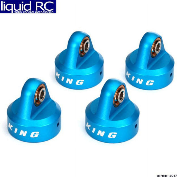 Traxxas 8457 UDR Shock Caps - Aluminum (Blue-Anodized) - King Shocks (4)
