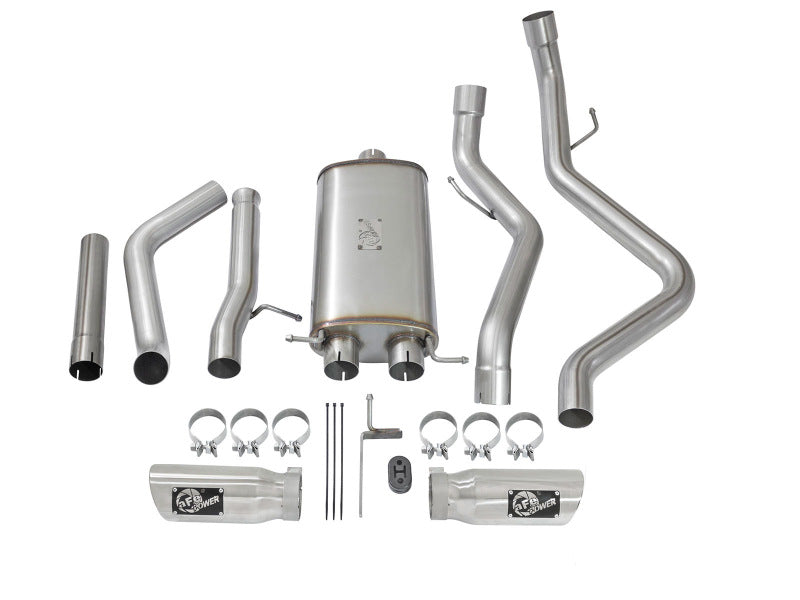 aFe MACH Force-Xp 3in CB SS Dual Exhaust w/Polished Tips 09-16 GM Silverado/Sierra 4.3L/4.8L/5.3L 49-44071-P