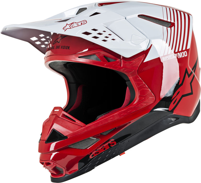 Alpinestars 8301119-3182-X Unisex-Adult S.Tech M10 Dyno Helmet Gloss Red/White Xl (Multi, one_size)