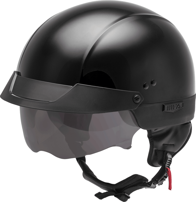 GMAX HH-75 Motorcycle Street Half Helmet (Black, X-Small)