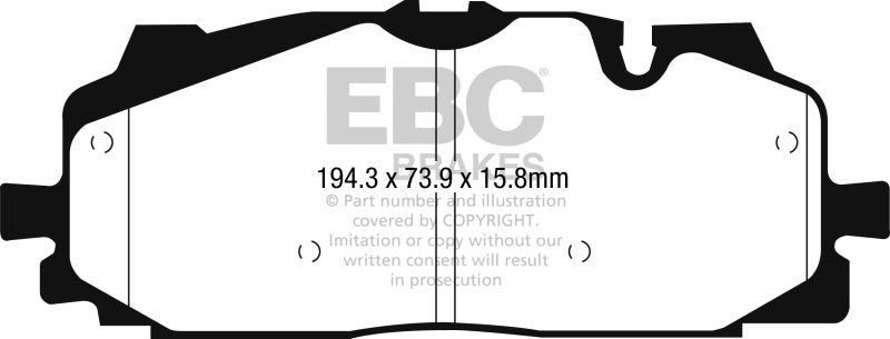 EBC 2016+ Fits Audi Q7 Yellowstuff Front Brake Pads DP42277R
