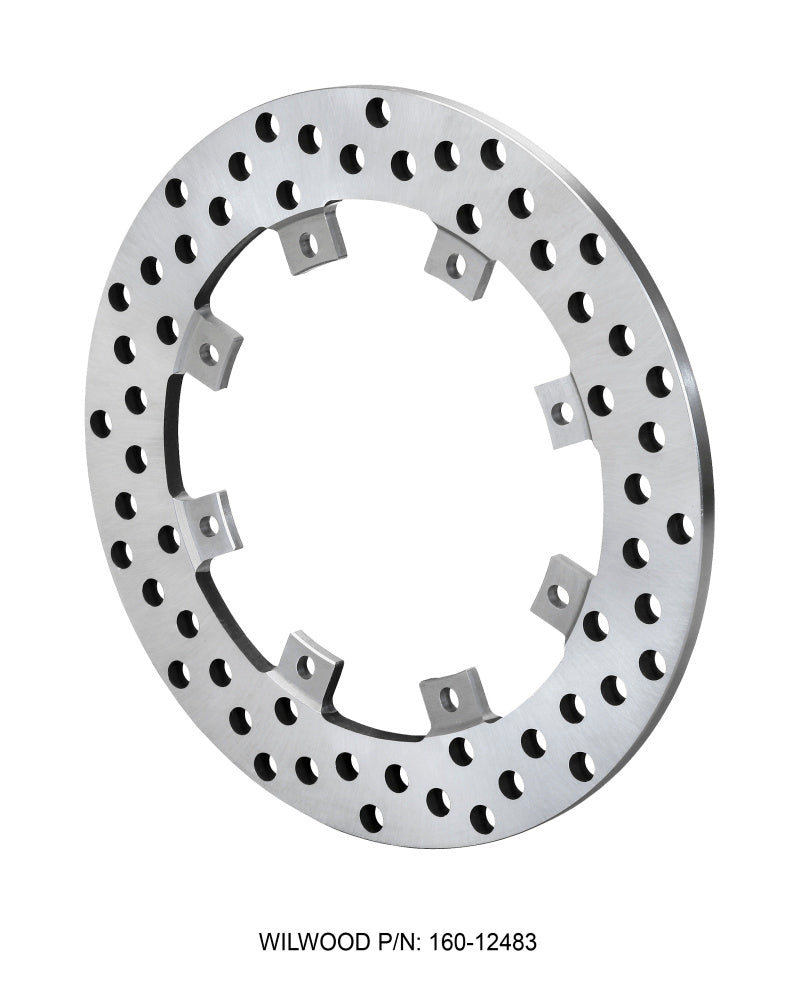 Wilwood Rotor-SuperAlloy-Rear Drag-Drilled 11.44 x .350 Dynamic (Snap Ring Mnt) 160-12483