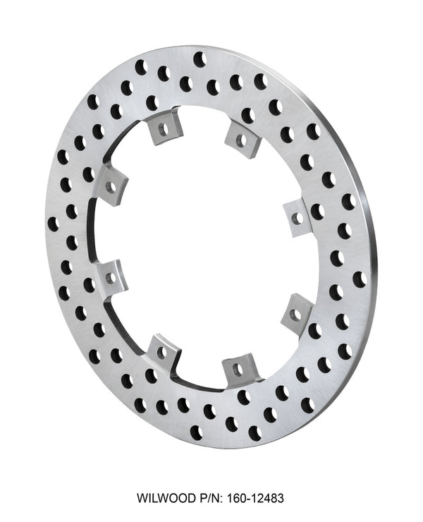 Wilwood Rotor-SuperAlloy-Rear Drag-Drilled 11.44 x .350 Dynamic (Snap Ring Mnt) 160-12483