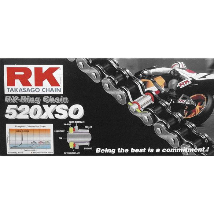 RK 520XSO High Performance RX-Ring Motorcycle Chain - 140 Link