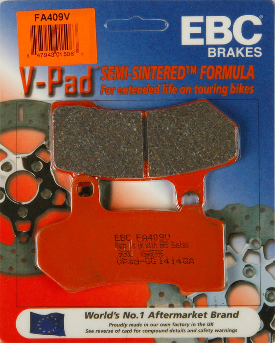 EBC Brakes FA409V Semi Sintered Disc Brake Pad, Black, 1x1x1