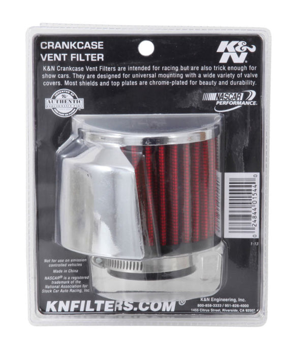 K&N Vent Air Filter/ Breather: High Performance, Premium, Washable, Replacement Engine Filter: Flange Diameter: 1.5 In, Filter Height: 2.5 In, Flange Length: 0.625 In, Shape: Breather, 62-1514