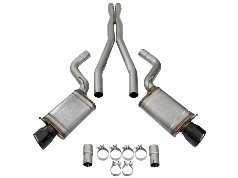 aFe Mach Force-Xp 3in CB Stainless Steel Dual Exhaust System w/ Black Tips 09-15 Cadillac CTS-V 49-34063-B