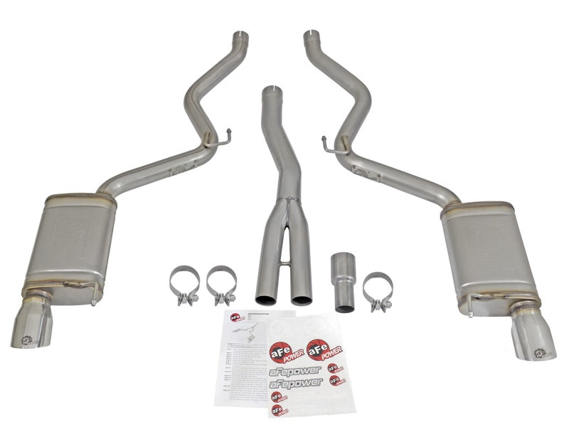 aFe MACHForce XP Exhausts Cat-Back SS-304 EXH w/ Polished Tips 15-16 Ford Mustang EcoBoost 2.3L (t) 49-33084-P