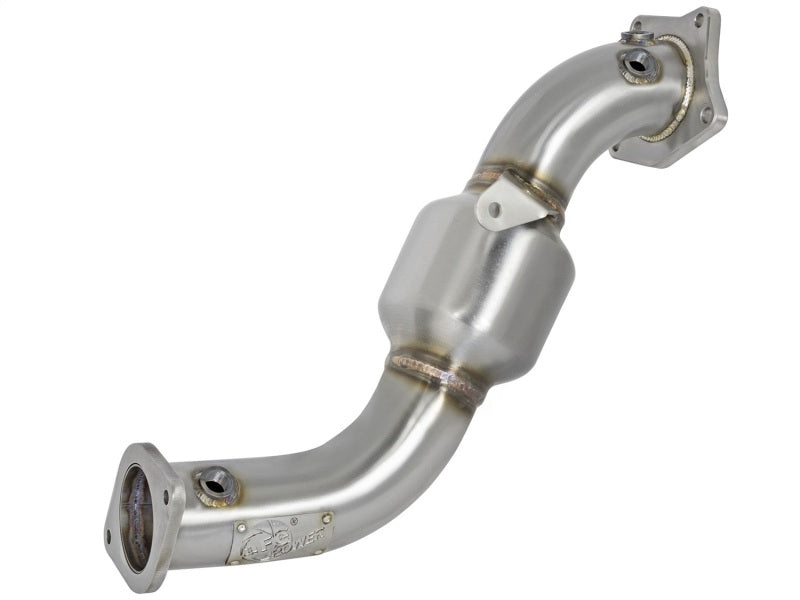 aFe Twisted Steel Down-Pipe Catted 13-16 Cadillac ATS L4-2.0L (t) 48-34126-HC