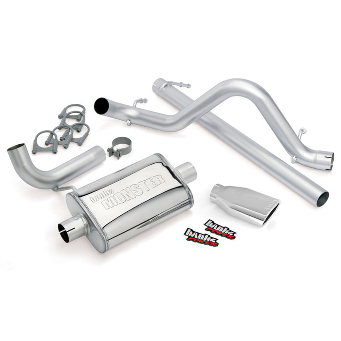 Banks Power 07-11 compatible with Jeep 3.8L Wrangler 2dr Monster Exhaust System SS Single Exhaust w/ Chrome Tip 51321