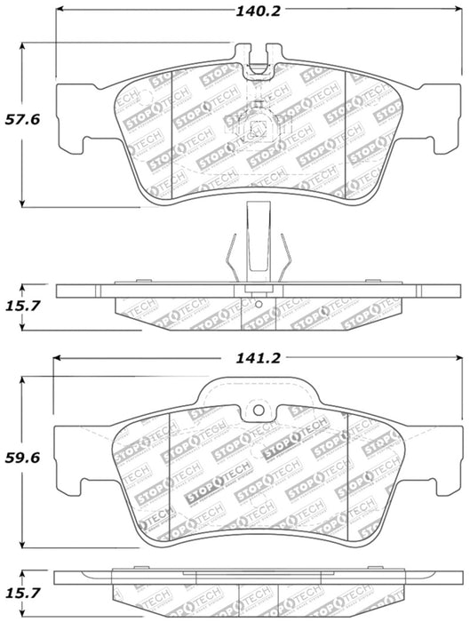 StopTech Street Touring Mercedes Benz Rear Brake Pads 308.0986