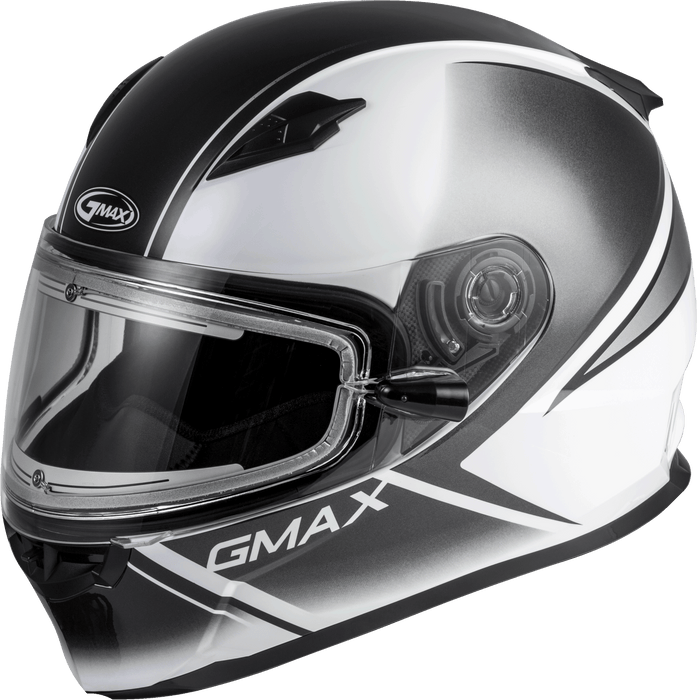 Gmax Ff-49S Hail Snow Helmet W/Elec Shield White/Black Xl G4491017